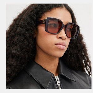 $159 *NEW* COACH Oversized Black Sunglasses with Coach Case/Cloth